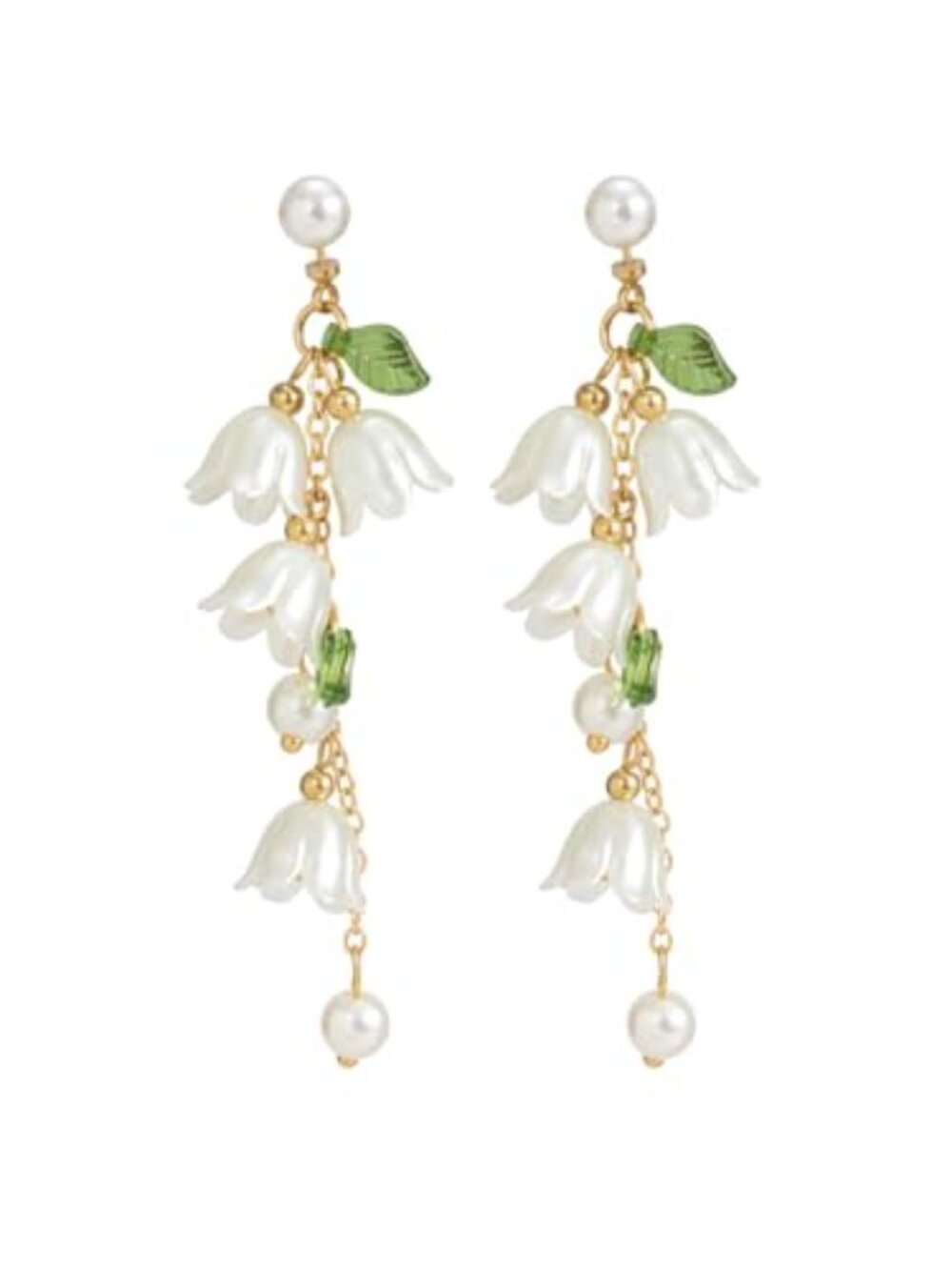 New‎ -  Long Tassel Bell Orchid Flower Pearl Earrings and Necklace Bohemian